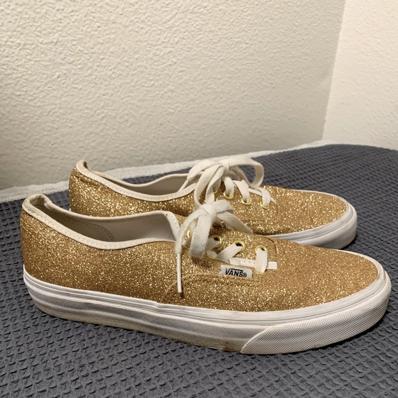 gold sparkly vans